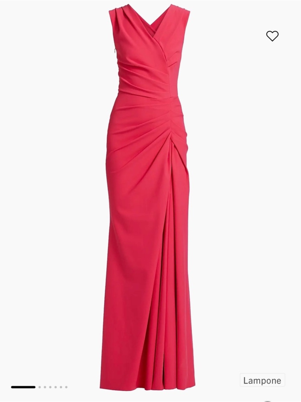 Chiara Boni Lampone Draped V-Neck Gown